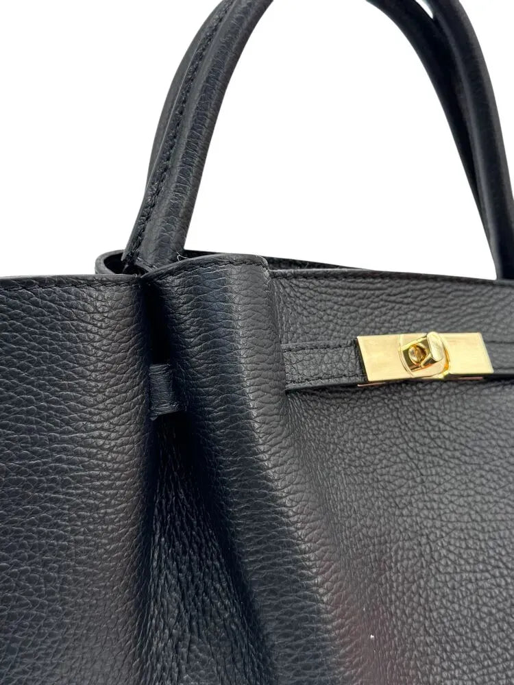 Sac cabas en cuir grainé CAPRI Noir