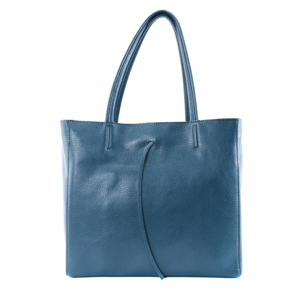 Sac cabas en cuir grainé HOBART Bleu vert canard