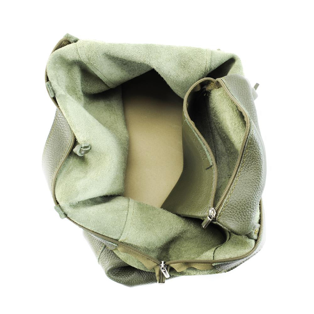 Sac cabas en cuir grainé HOBART Kaki