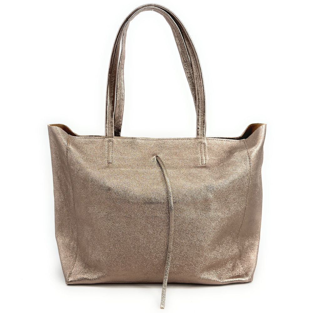 Sac cabas en cuir grainé HOBART Champagne irisé