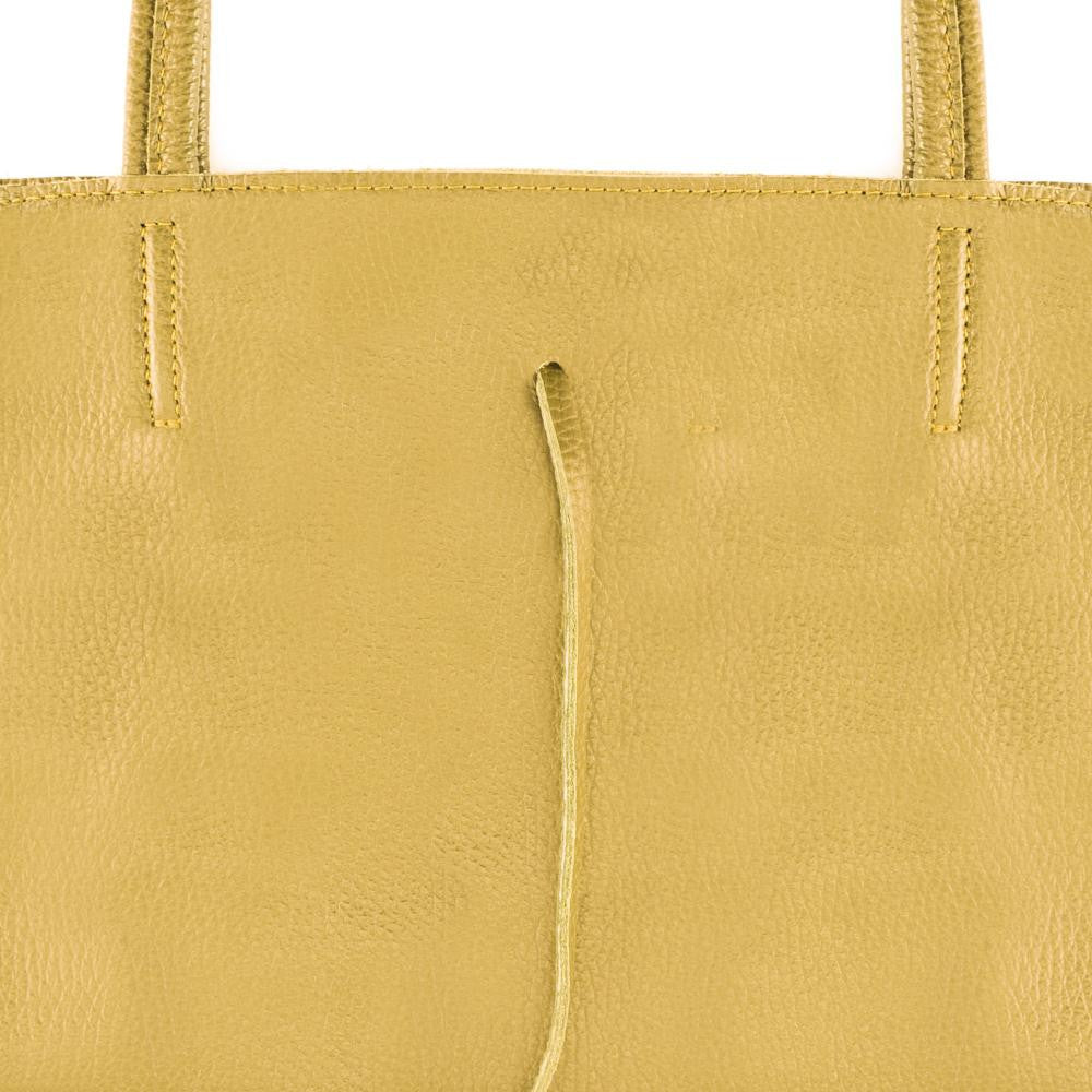 Sac cabas en cuir grainé HOBART Jaune Moutarde