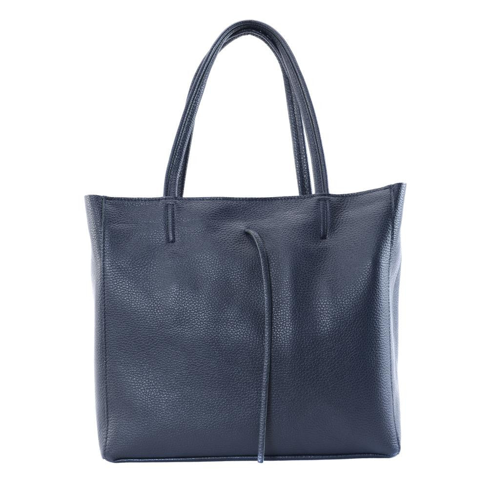 Sac cabas en cuir grainé HOBART Bleu marine