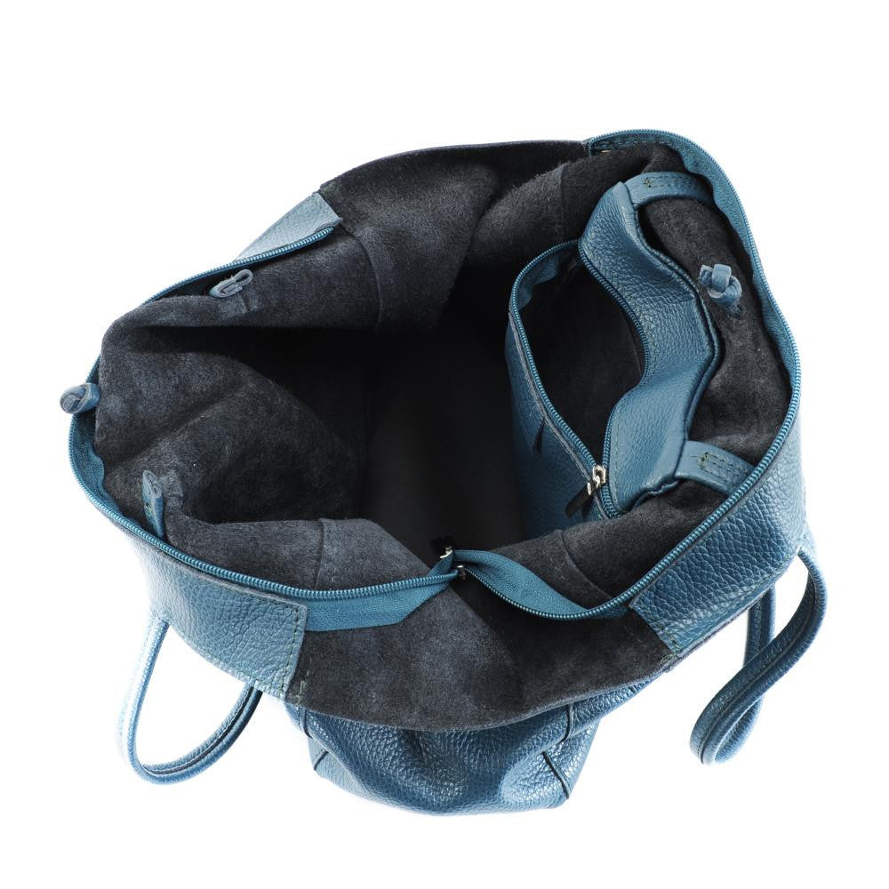 Sac cabas en cuir grainé HOBART Bleu vert canard