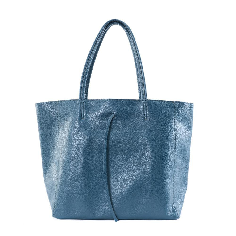 Sac cabas en cuir grainé HOBART Bleu vert canard