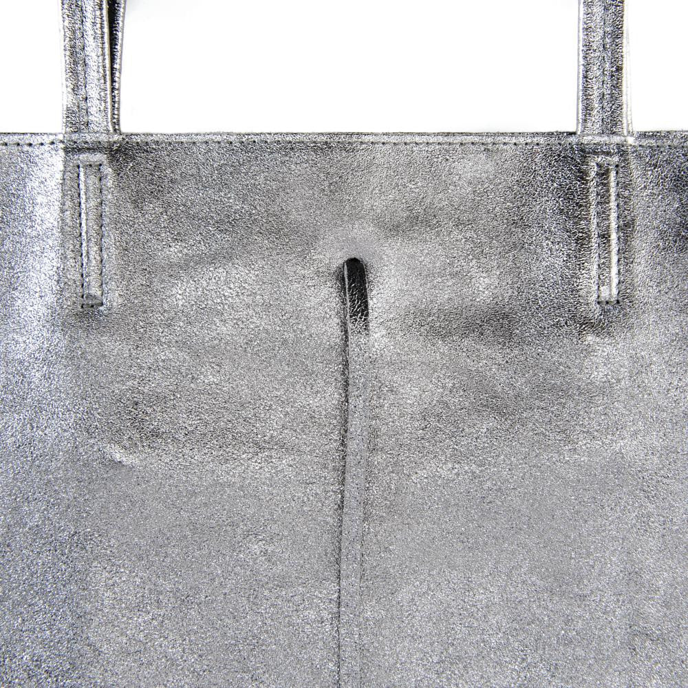 Sac cabas en cuir grainé HOBART Argent foncé