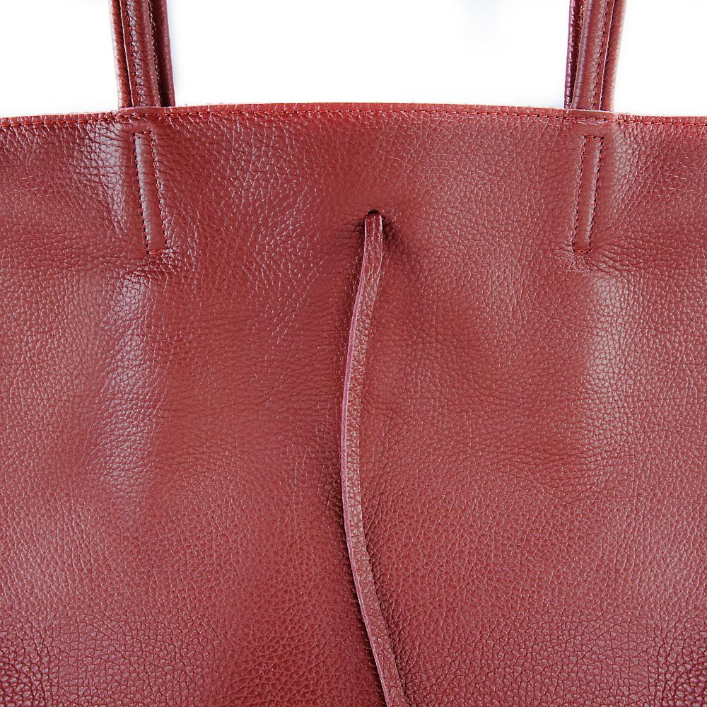 Sac cabas en cuir grainé HOBART Rouge foncé