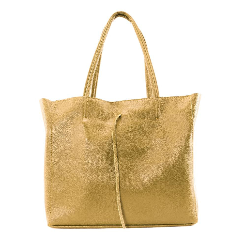 Sac cabas en cuir grainé HOBART Jaune Moutarde