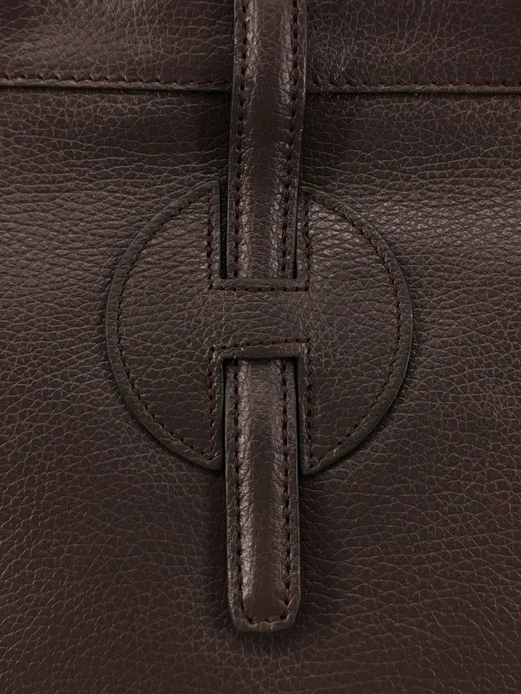 Sac cabas en cuir grainé INNOCENT Chocolat