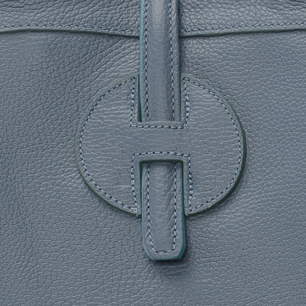 Sac cabas en cuir grainé INNOCENT Bleu glacier