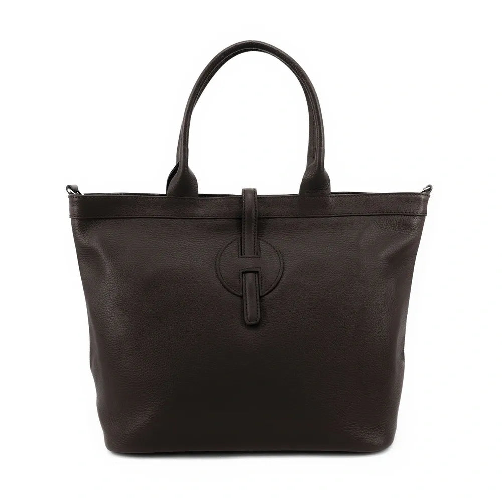 Sac cabas en cuir grainé INNOCENT Chocolat