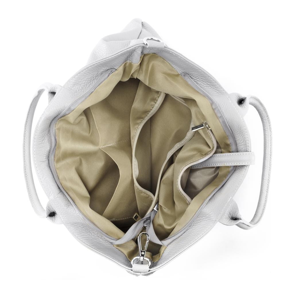 Sac cabas en cuir grainé INNOCENT Blanc