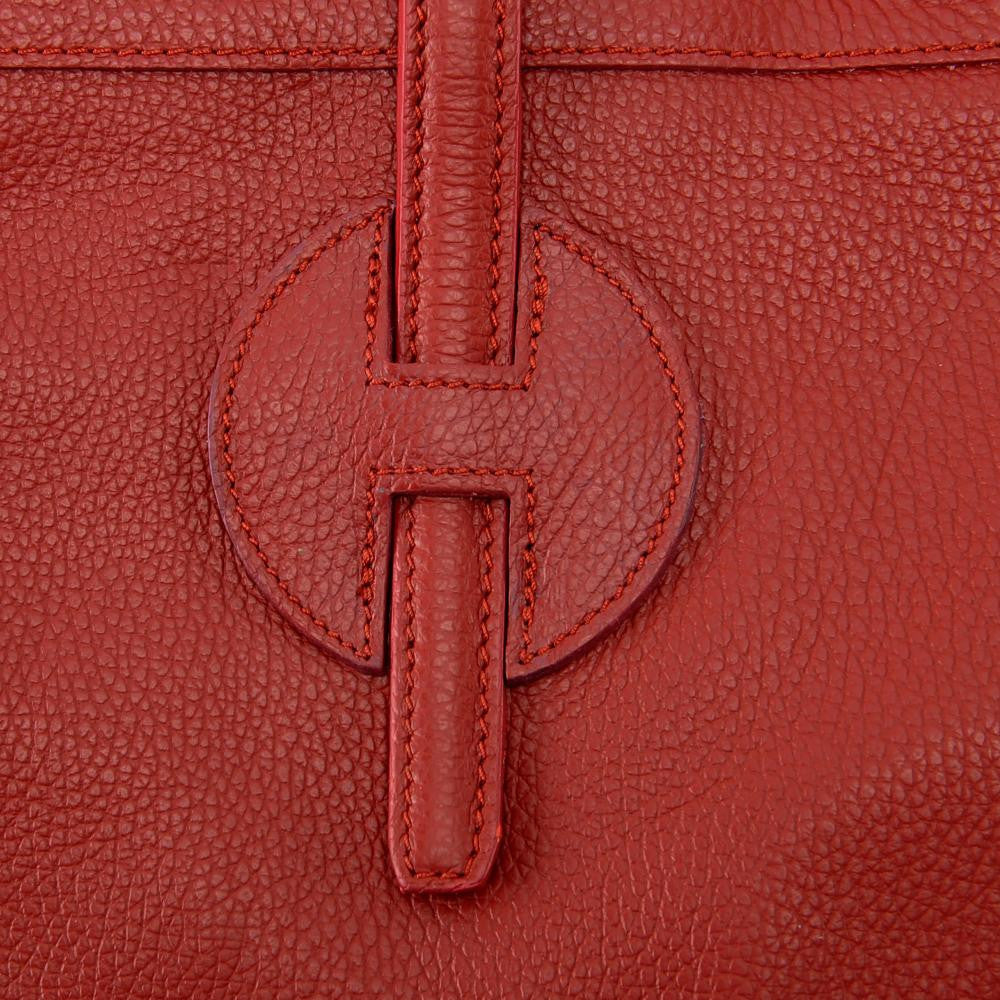 Sac cabas en cuir grainé INNOCENT Rouge garance