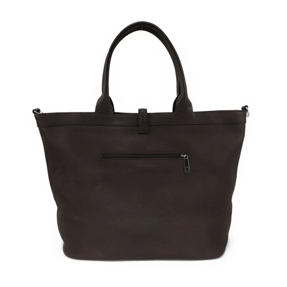 Sac cabas en cuir grainé INNOCENT Chocolat