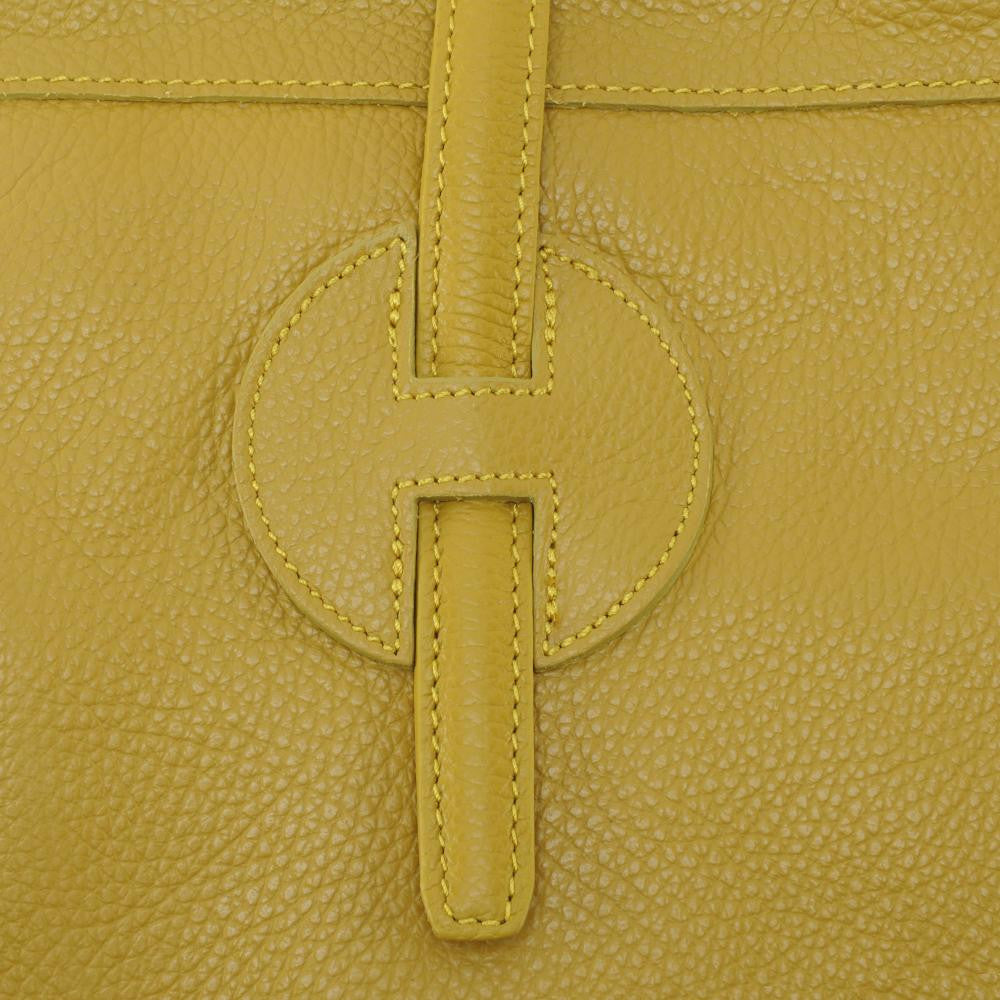Sac cabas en cuir grainé INNOCENT Jaune tournesol