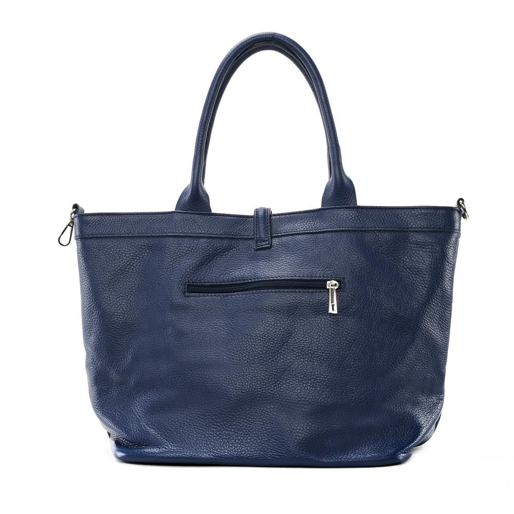 Sac cabas en cuir grainé INNOCENT Bleu marine