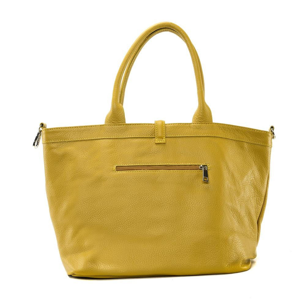 Sac cabas en cuir grainé INNOCENT Jaune tournesol
