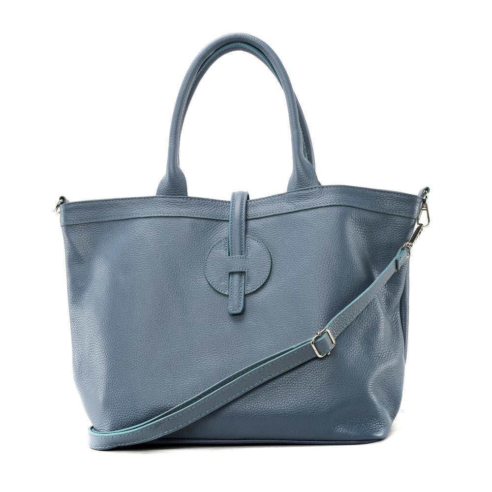 Sac cabas en cuir grainé INNOCENT Bleu glacier