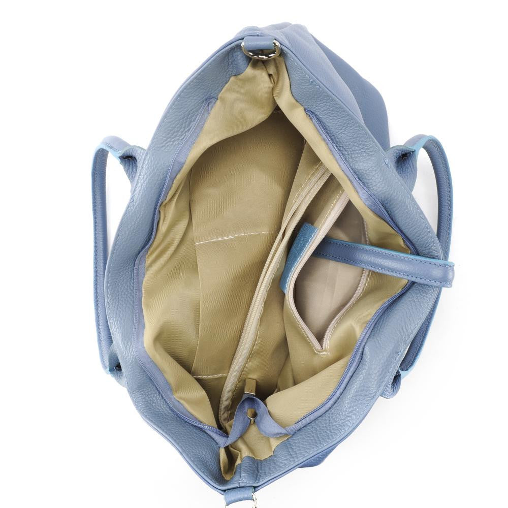 Sac cabas en cuir grainé INNOCENT Bleu glacier