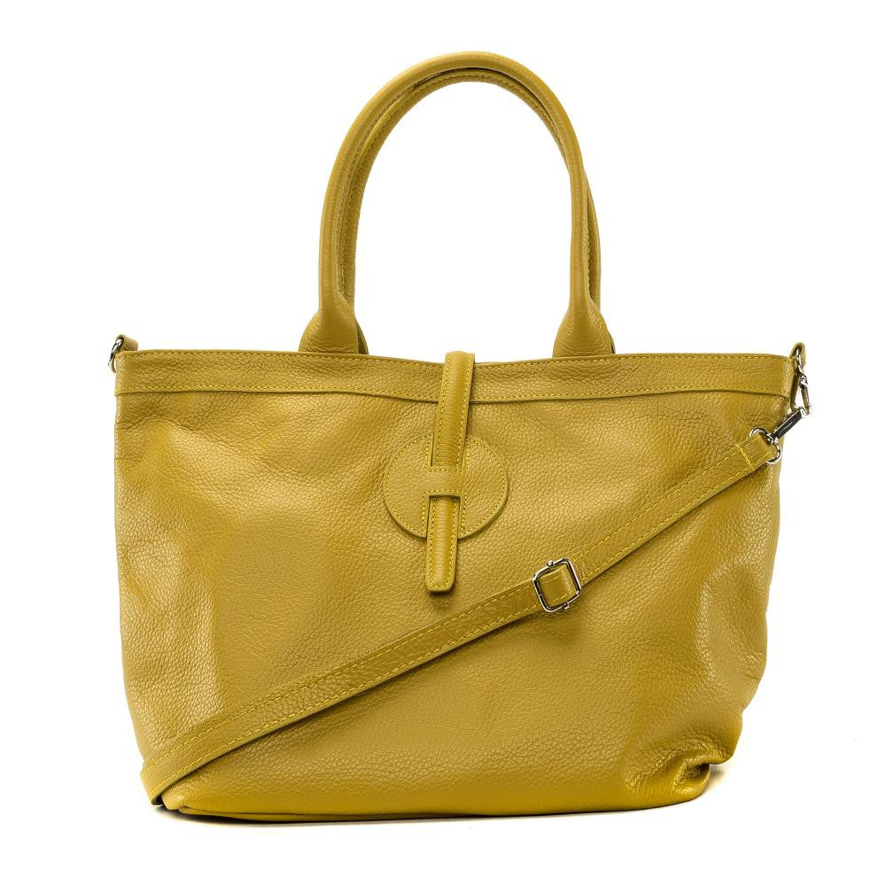 Sac cabas en cuir grainé INNOCENT Jaune tournesol