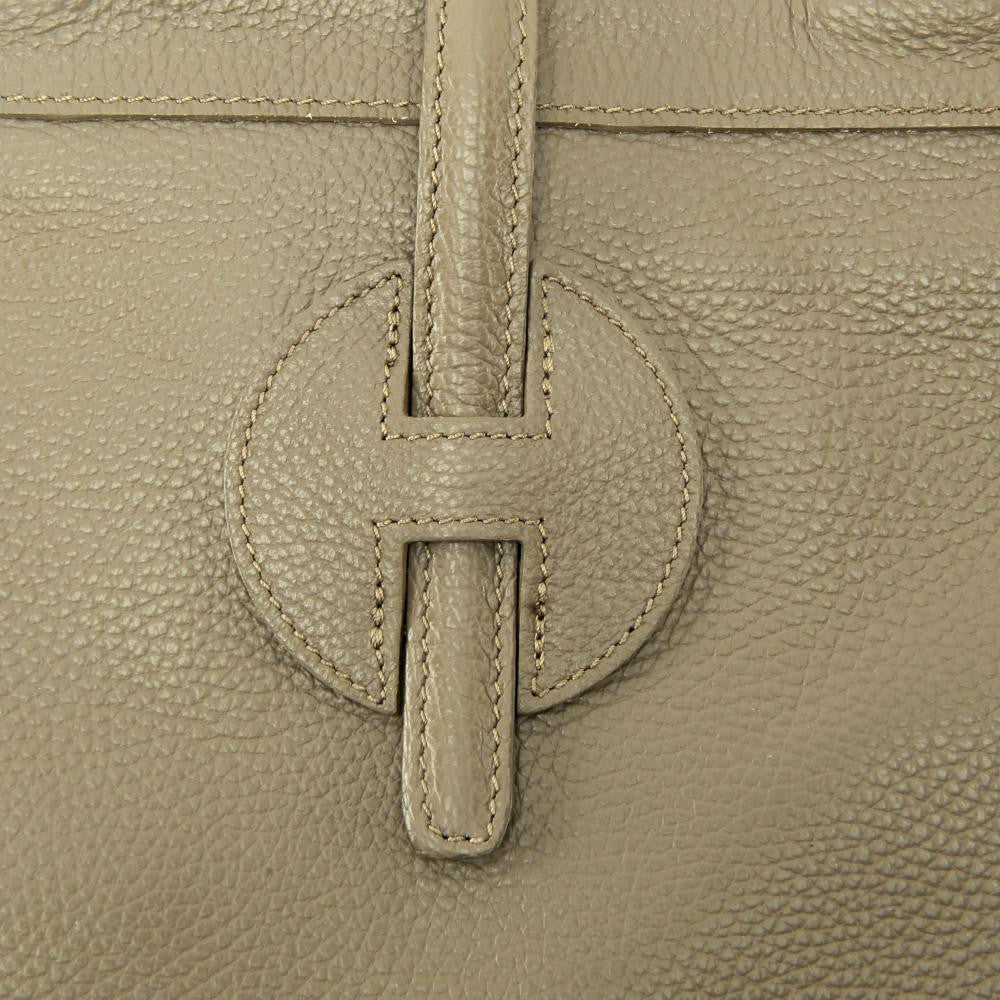Sac cabas en cuir grainé INNOCENT Taupe foncé