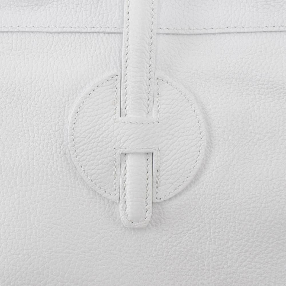 Sac cabas en cuir grainé INNOCENT Blanc