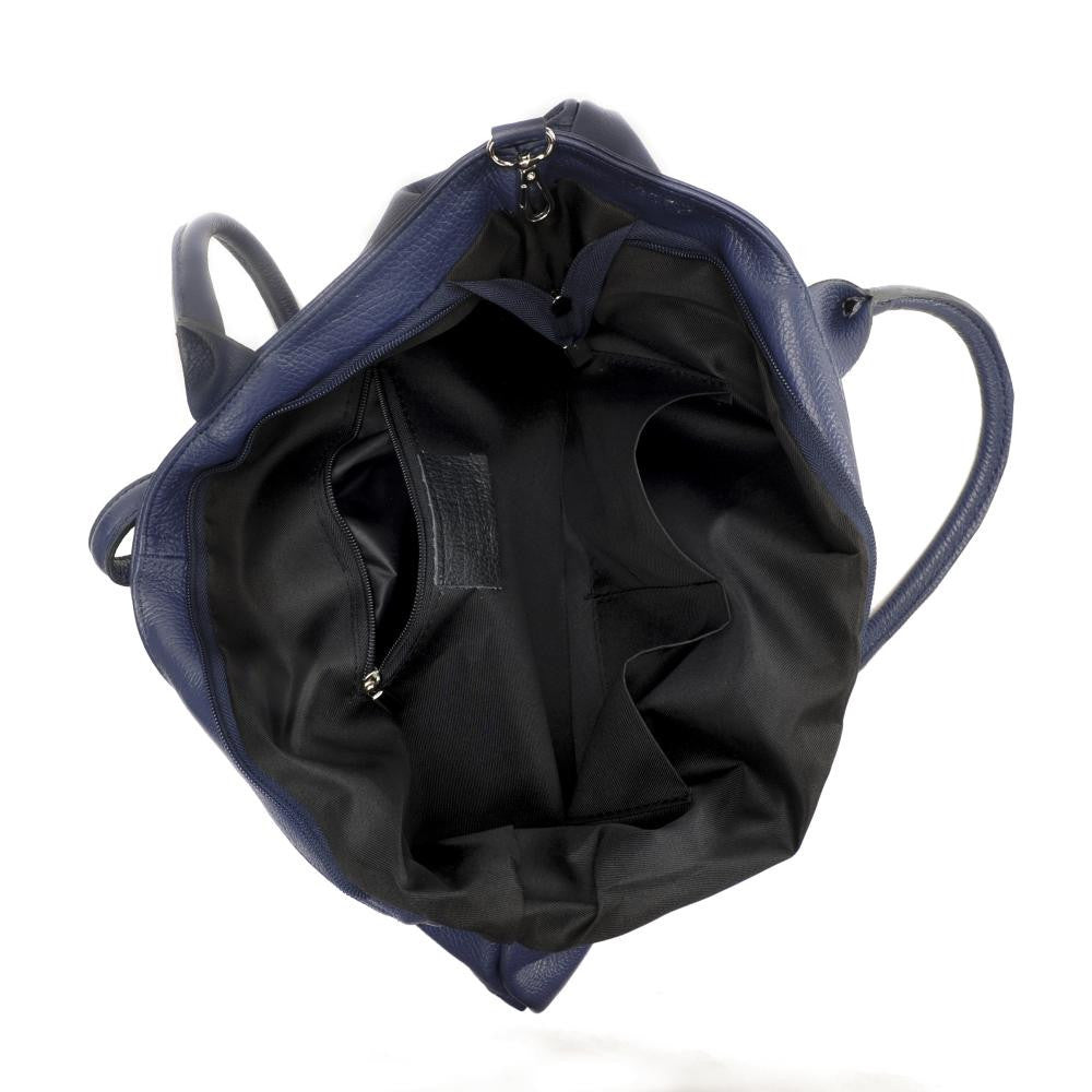 Sac cabas en cuir grainé INNOCENT Bleu marine