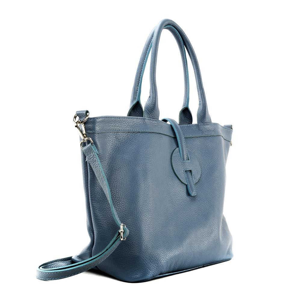 Sac cabas en cuir grainé INNOCENT Bleu glacier