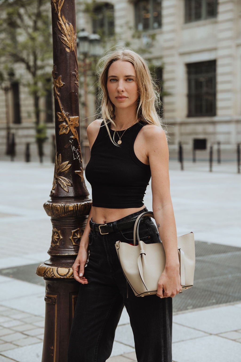 Sac cabas en cuir grainé LITTLE RUBY Taupe