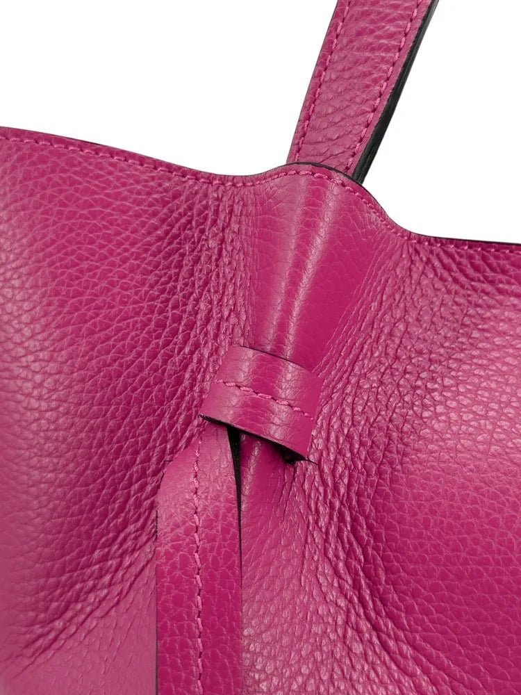 Sac cabas en cuir grainé LITTLE RUBY Rose fuchsia