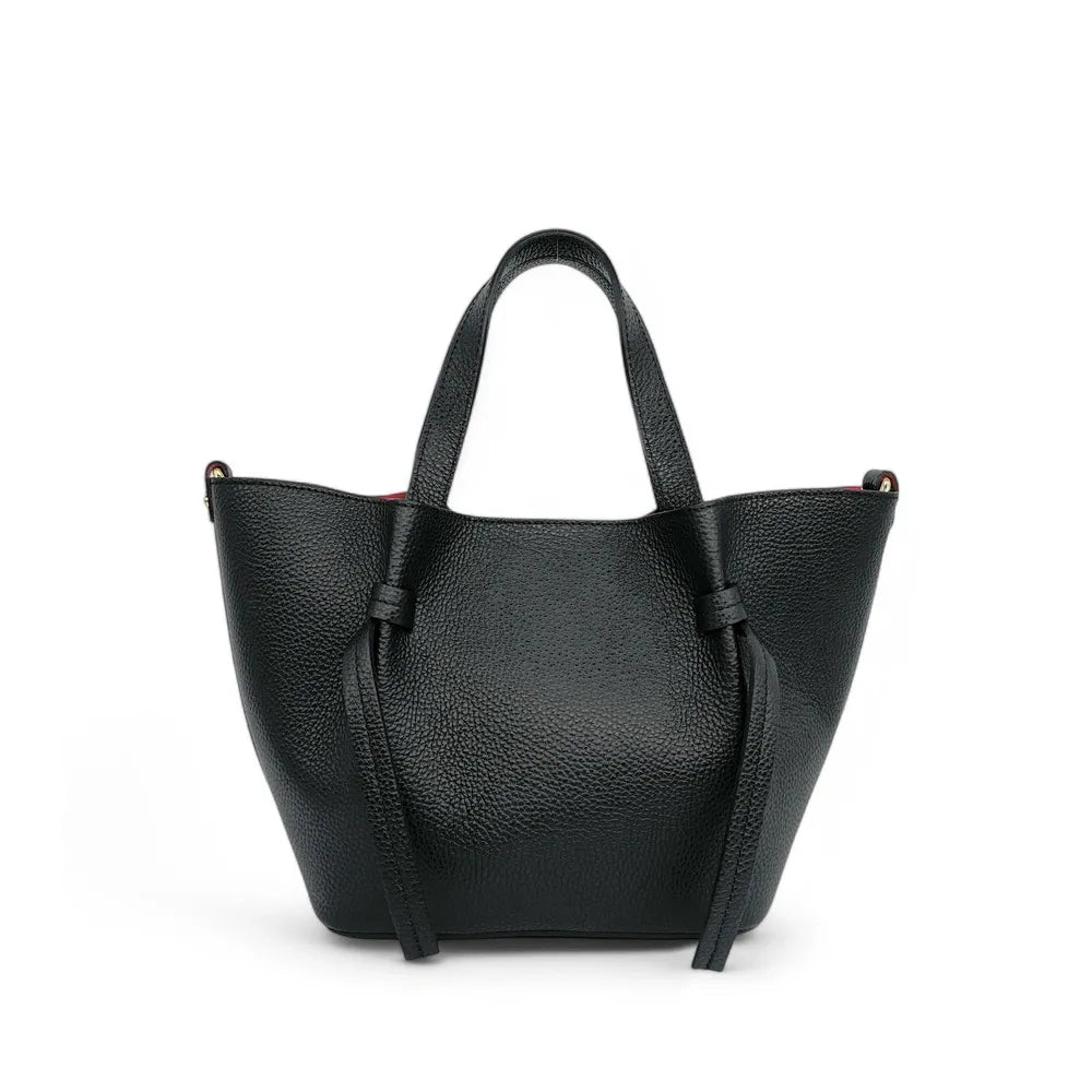 Sac cabas en cuir grainé LITTLE RUBY Noir