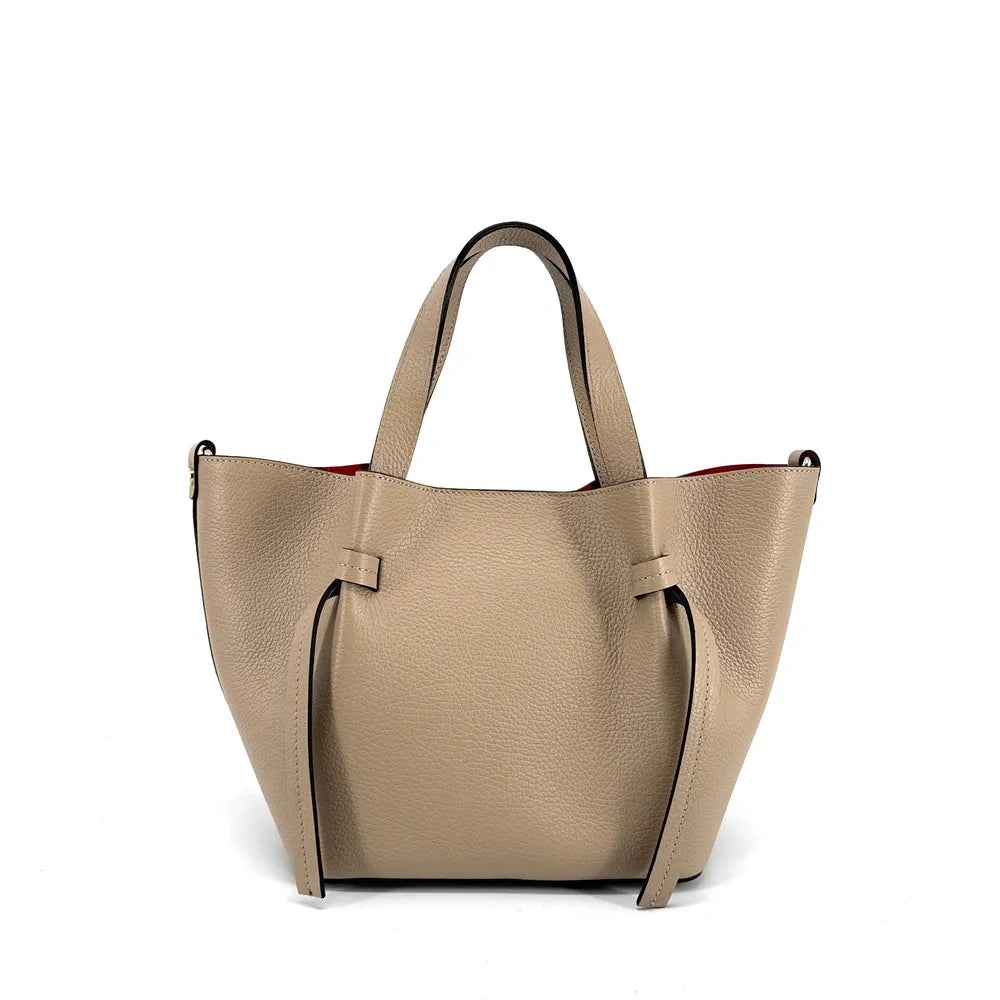 Sac cabas en cuir grainé LITTLE RUBY Taupe