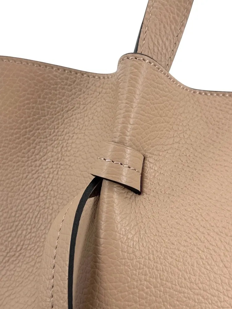 Sac cabas en cuir grainé LITTLE RUBY Taupe