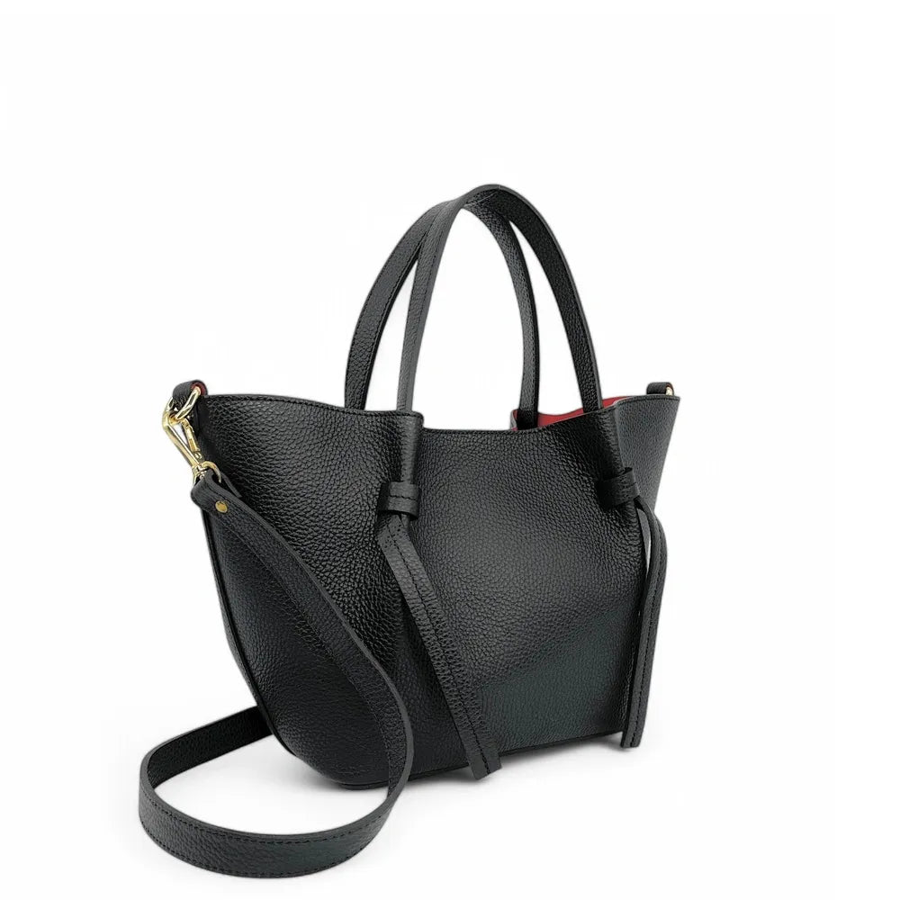 Sac cabas en cuir grainé LITTLE RUBY Noir