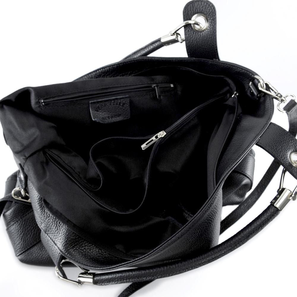 Sac cabas en cuir grainé PARIS Noir