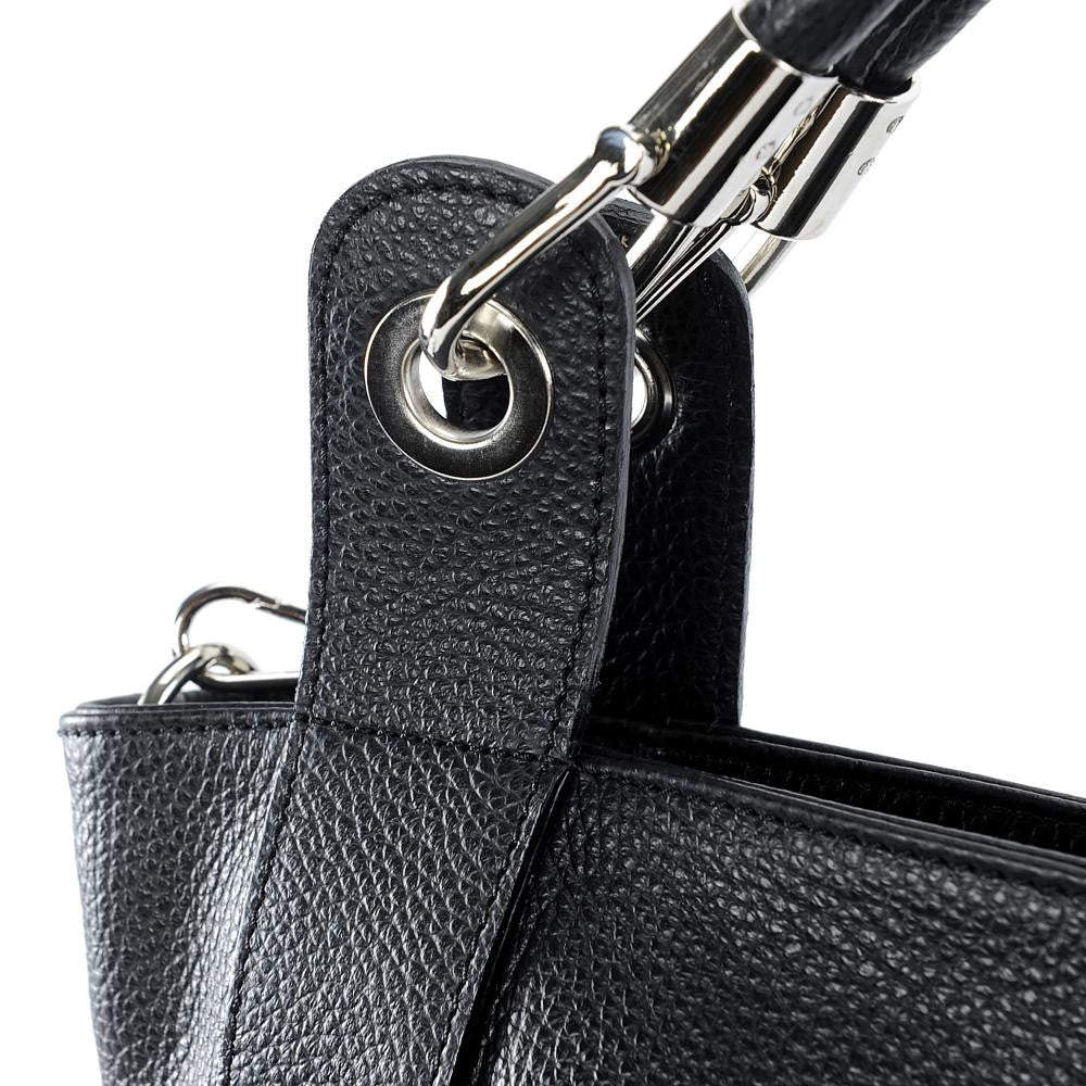 Sac cabas en cuir grainé PARIS Noir