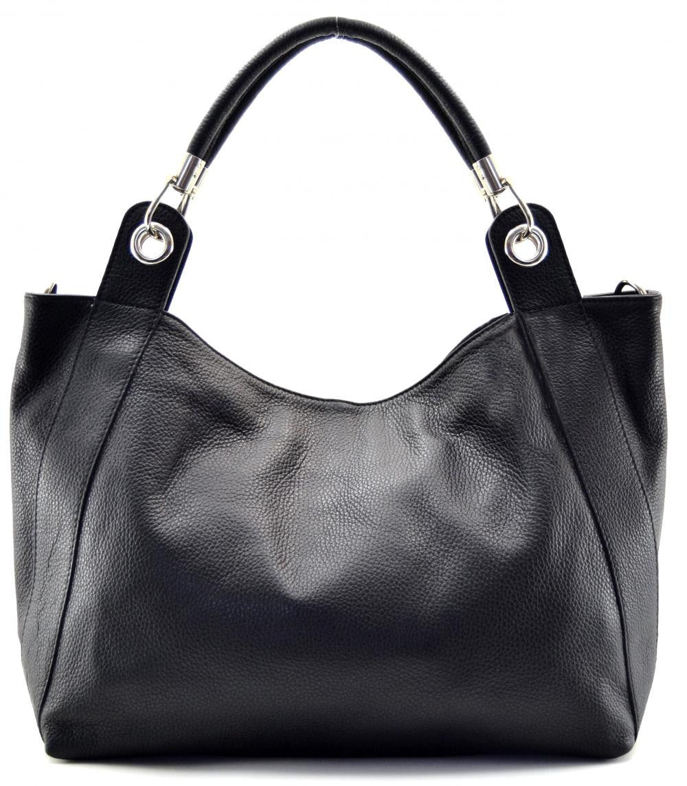 Sac cabas en cuir grainé PARIS Noir