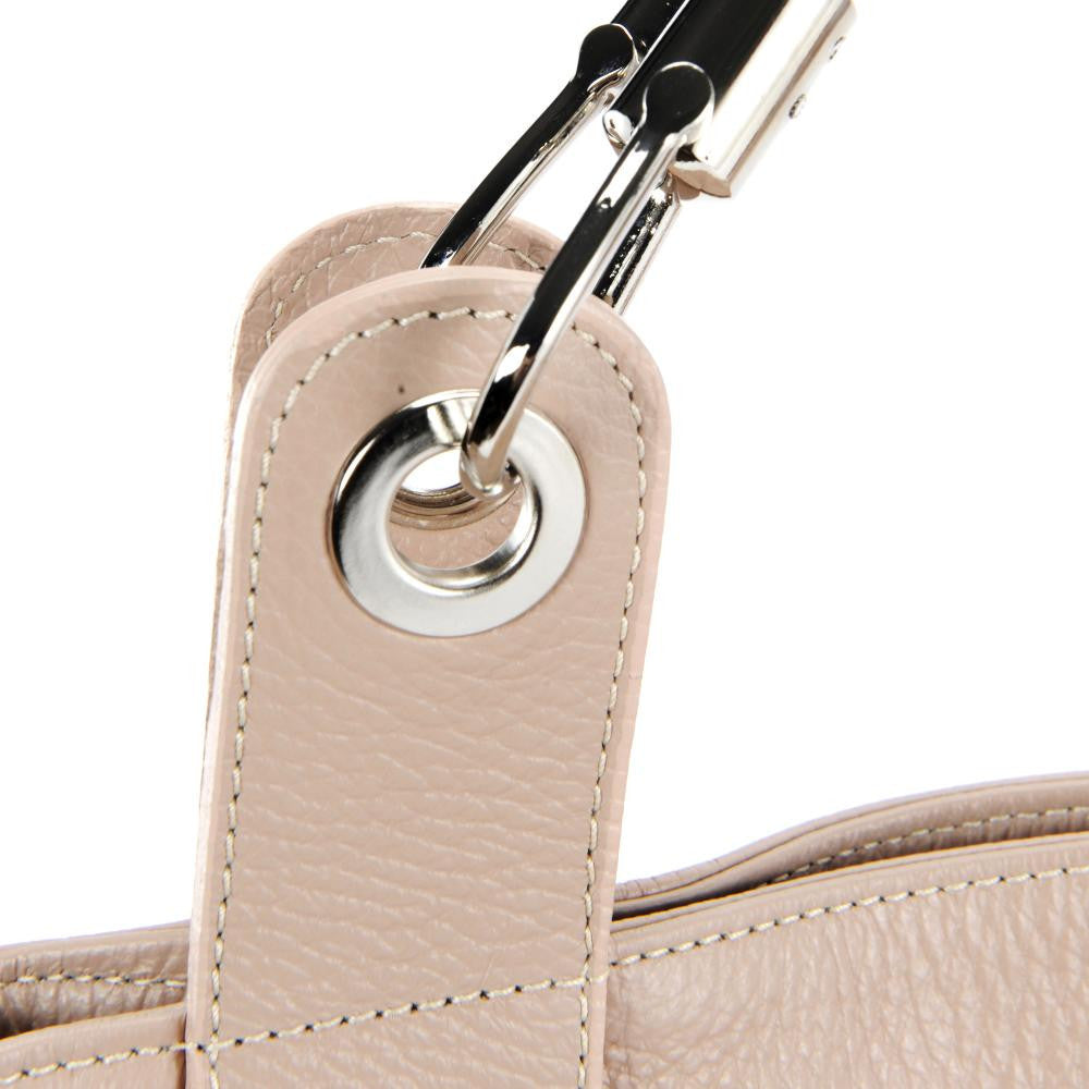 Sac cabas en cuir grainé PARIS Rose nude