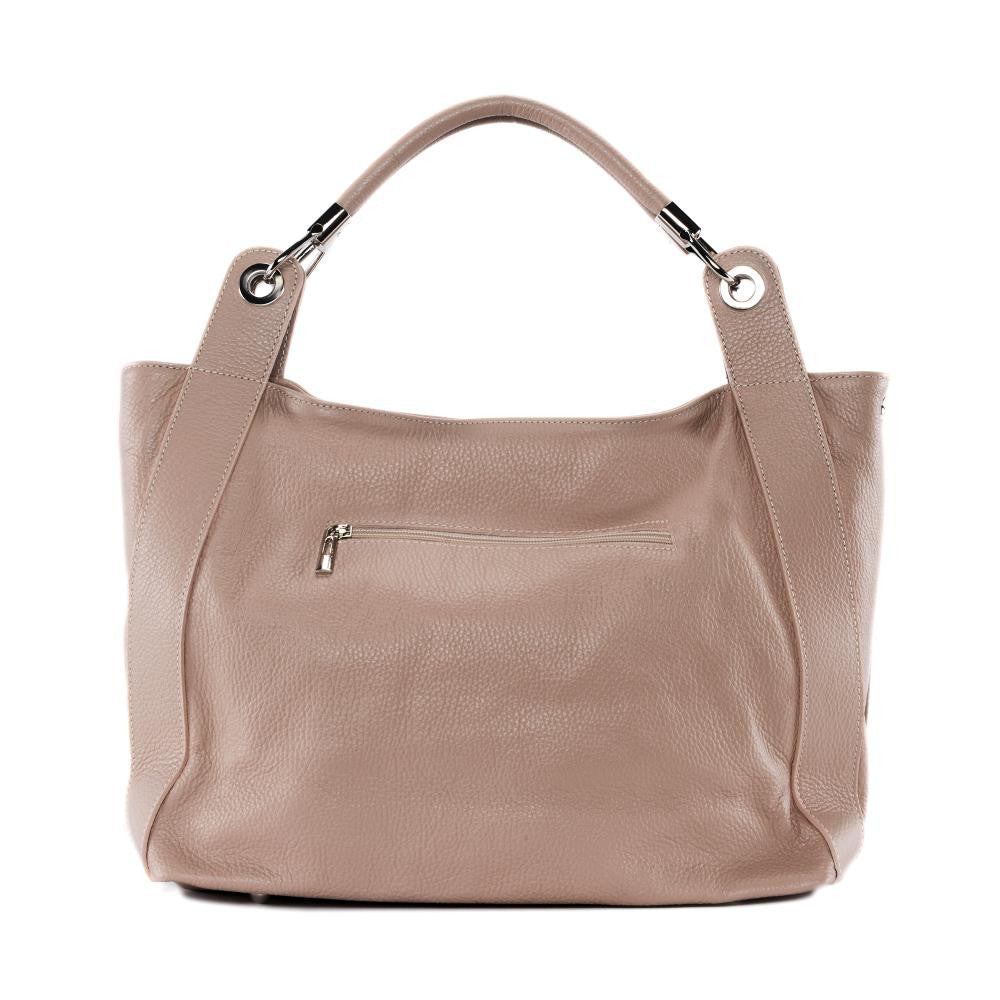 Sac cabas en cuir grainé PARIS Rose nude