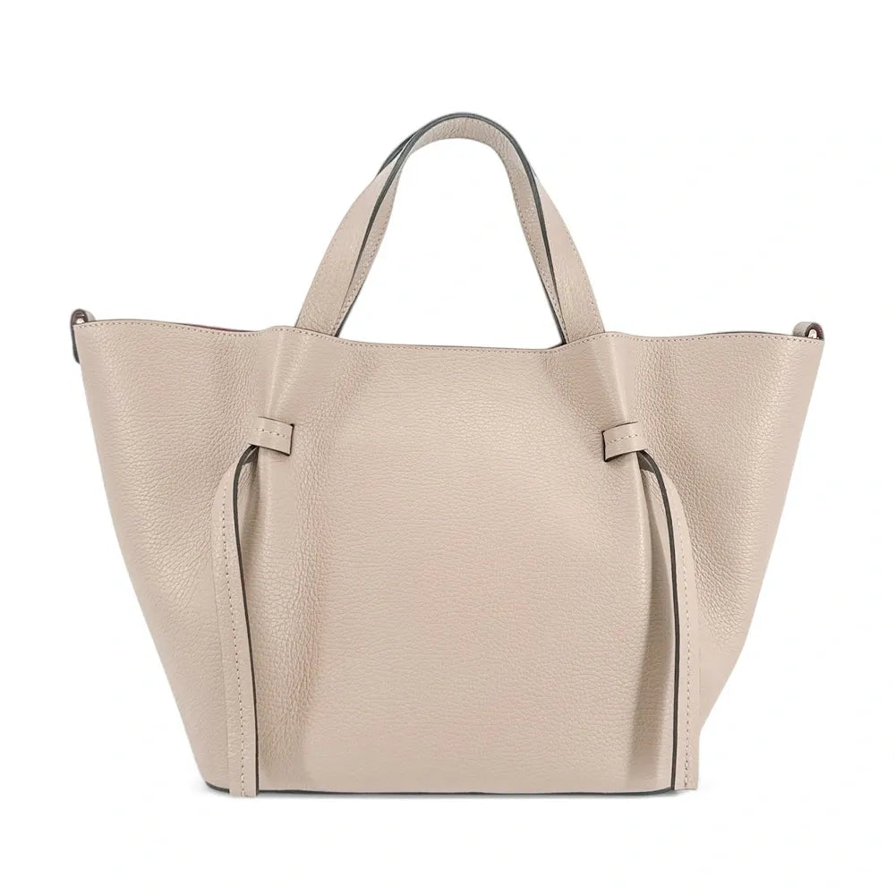 Sac cabas en cuir grainé RUBY Beige crème