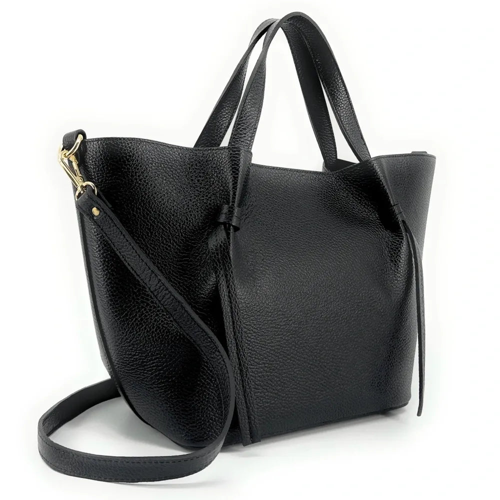 Sac cabas en cuir grainé RUBY Noir