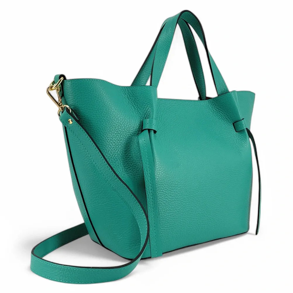 Sac cabas en cuir grainé RUBY Lagon