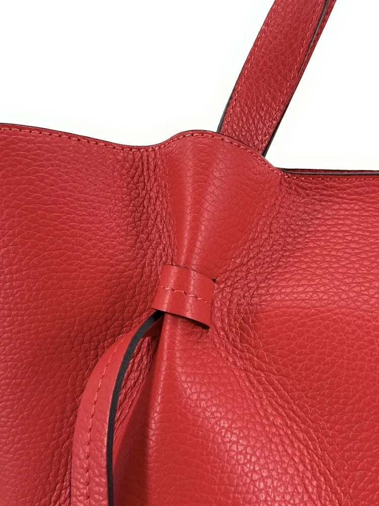 Sac cabas en cuir grainé RUBY Rouge garance