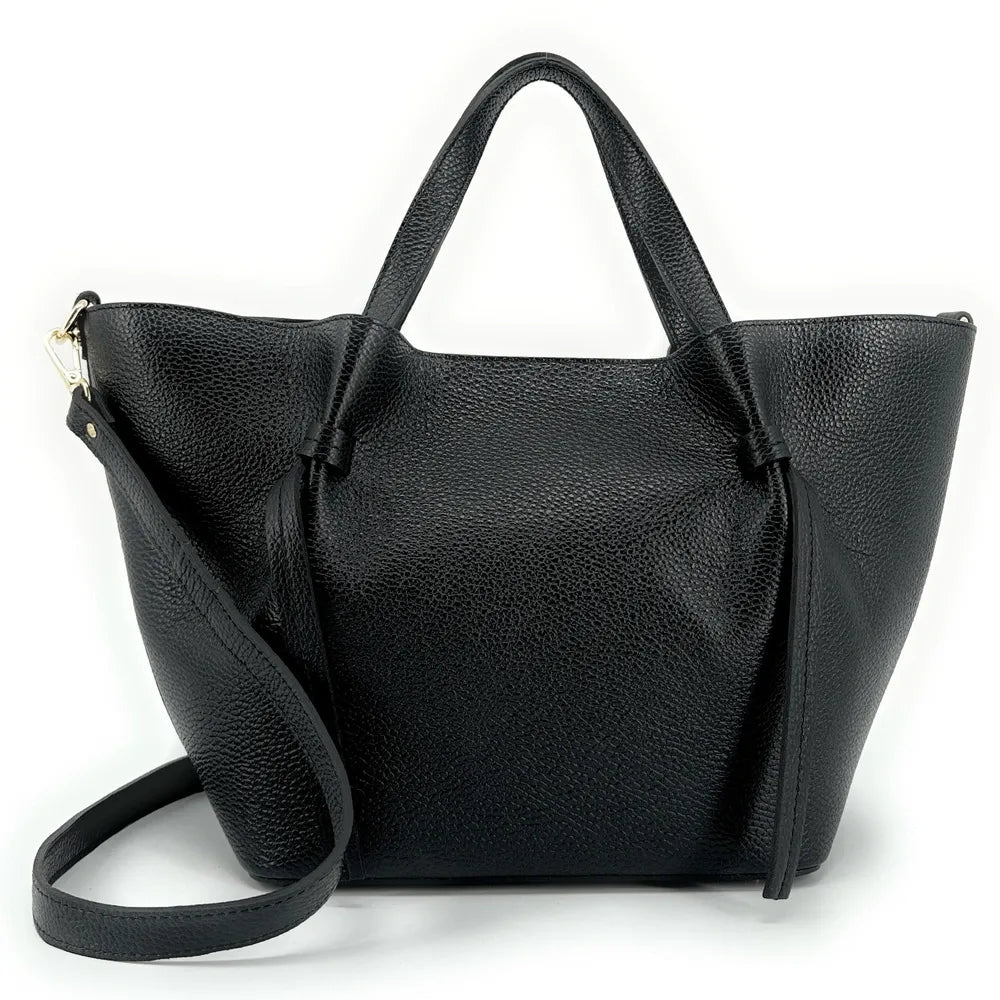 Sac cabas en cuir grainé RUBY Noir