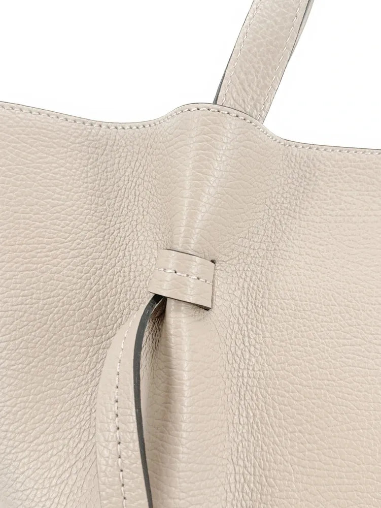 Sac cabas en cuir grainé RUBY Beige crème