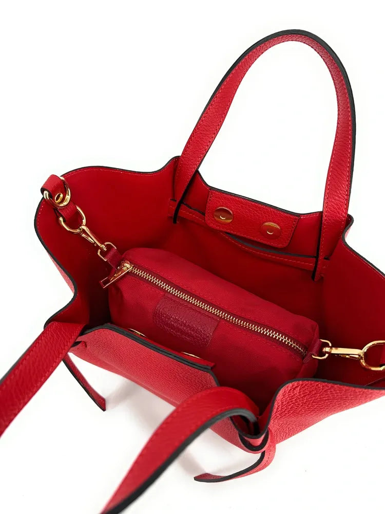 Sac cabas en cuir grainé RUBY Rouge garance