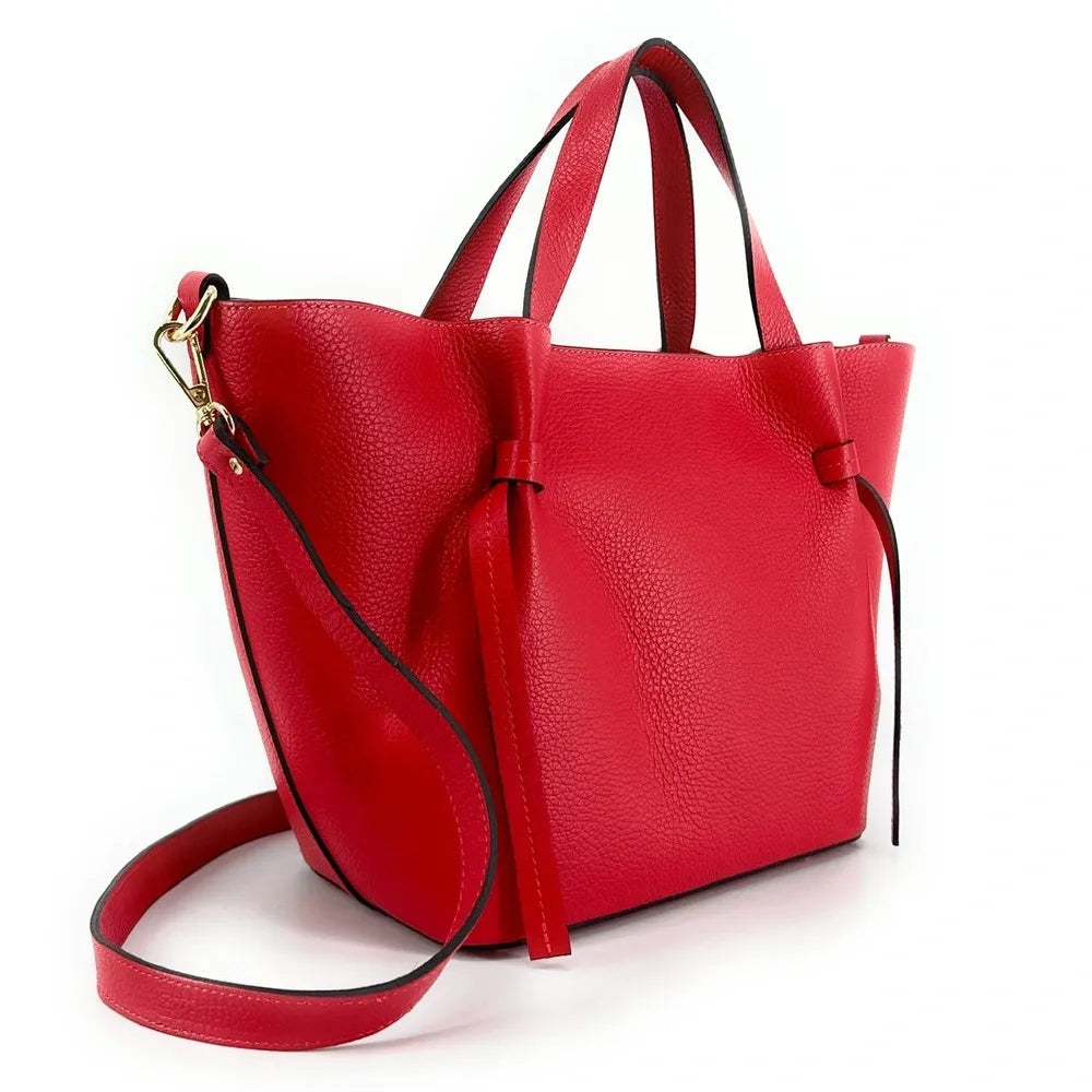 Sac cabas en cuir grainé RUBY Rouge garance