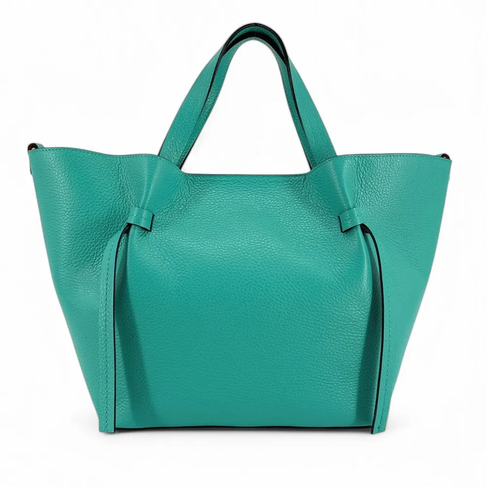 Sac cabas en cuir grainé RUBY Lagon