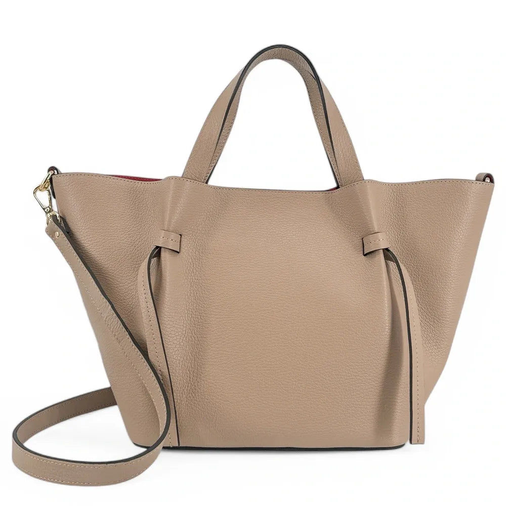 Sac cabas en cuir grainé RUBY Taupe
