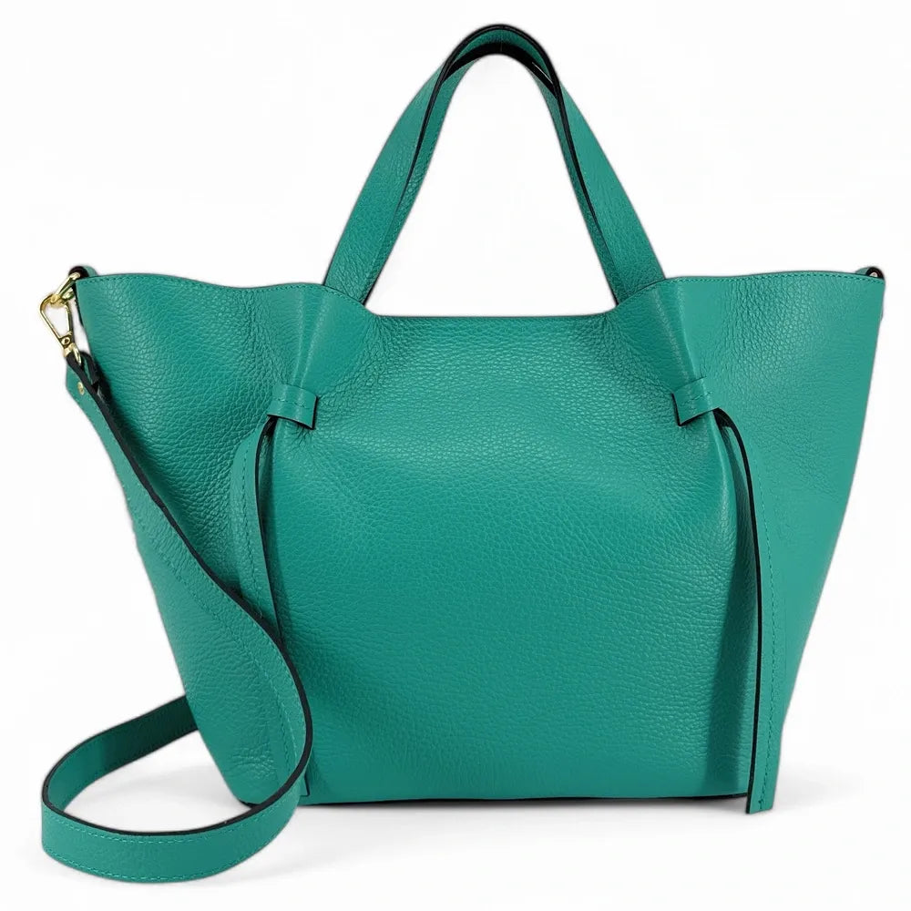 Sac cabas en cuir grainé RUBY Lagon