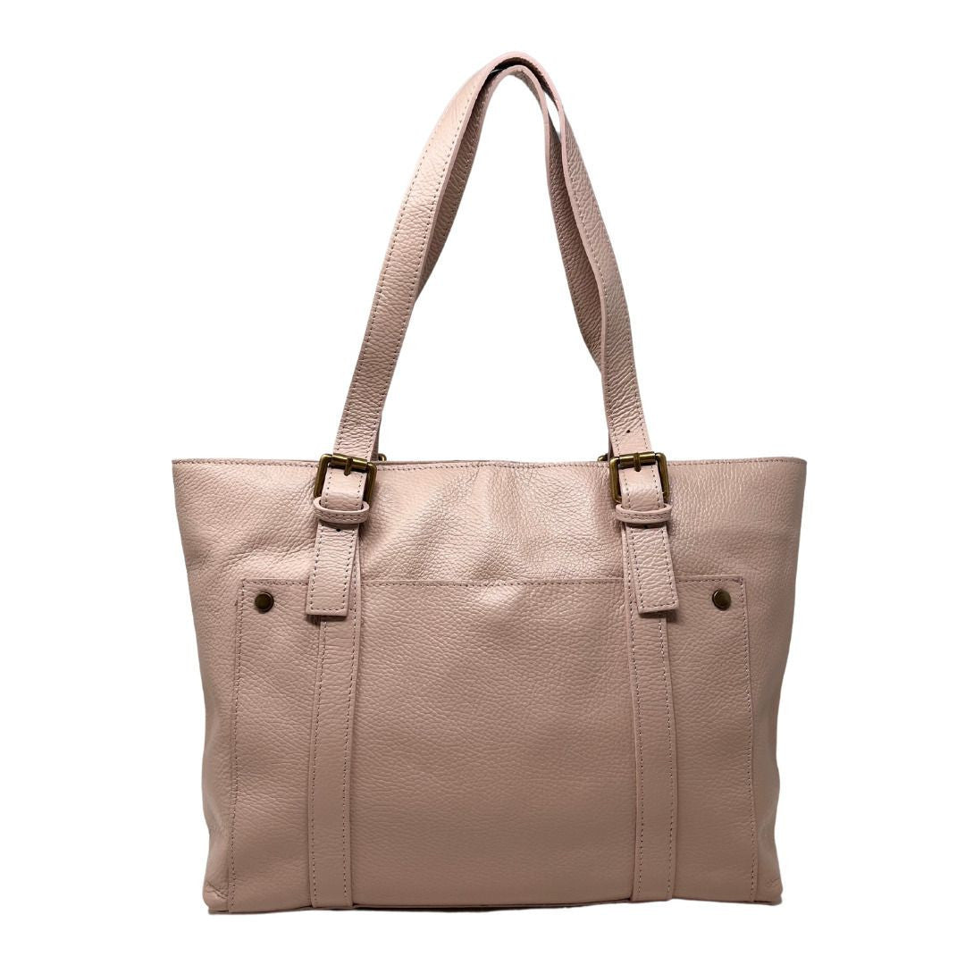 Sac cabas en cuir grainé TOKYO Rose nude